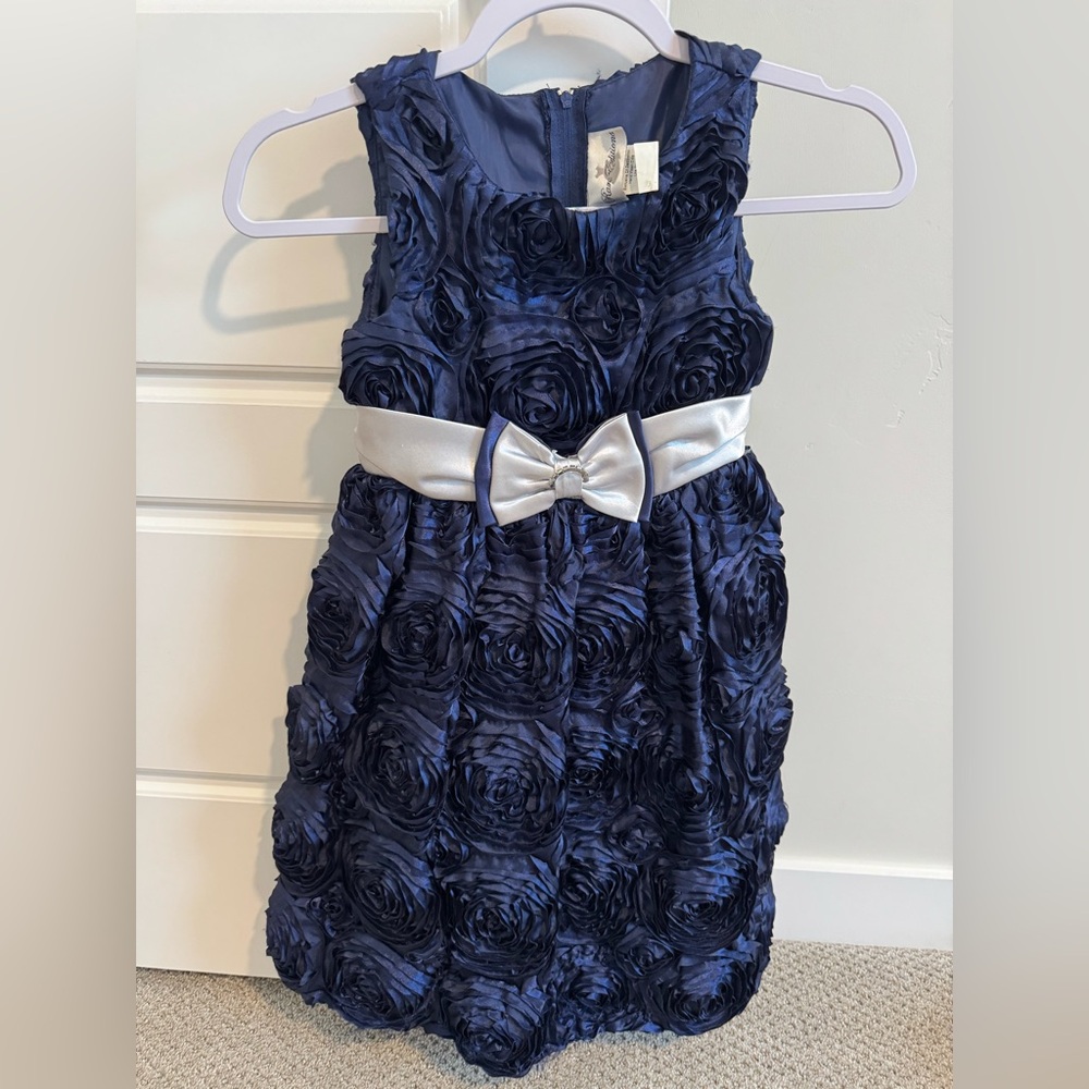 Girls sleeveless formal dress navy blue